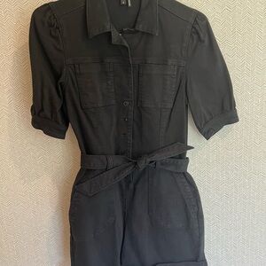 PAIGE Black Utility Jumpsuit with Tie Belt